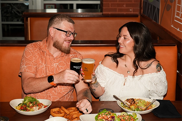 Happy hour drinks and bar bites at Iron Hill Brewery