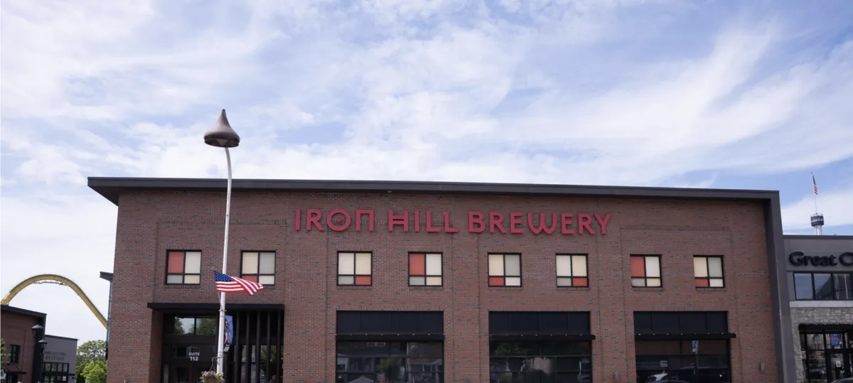 An Iron Hill brewpub storefront